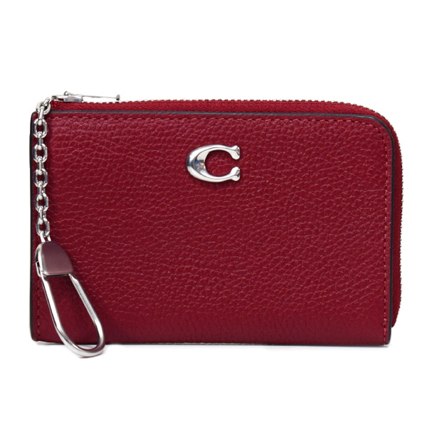 COACH】コーチ コインケース ぺブルレザー エッセンシャル キーリング