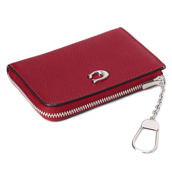 COACH】コーチ コインケース ぺブルレザー エッセンシャル キーリング
