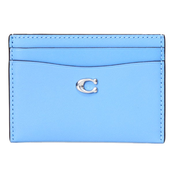 画像1: 【COACH】コーチ カードケース レザー エッセンシャル C ロゴ カードケース スリム パスケース 定期入れ 名刺入れ ミストブルー（日本未発売） (1)