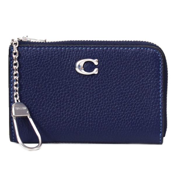 COACH】コーチ コインケース ぺブルレザー エッセンシャル キーリング