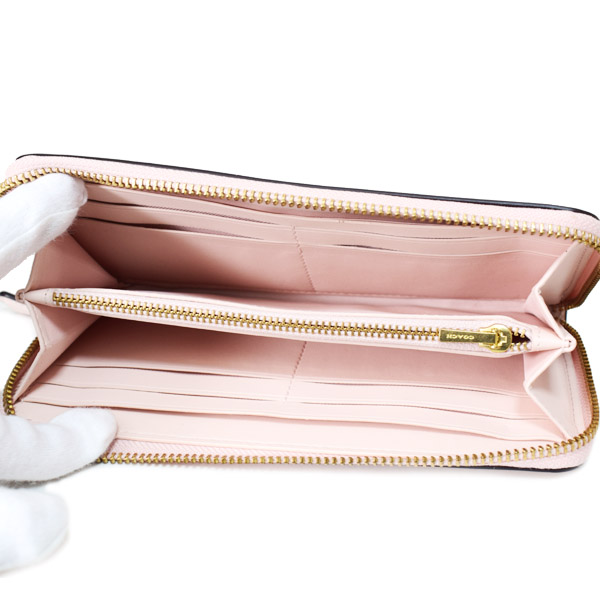 画像: 【COACH】コーチ 長財布 レザー エッセンシャル ロゴ スリム アコーディオン ジップ アラウンド 長財布 ブラッシュ（日本未発売）