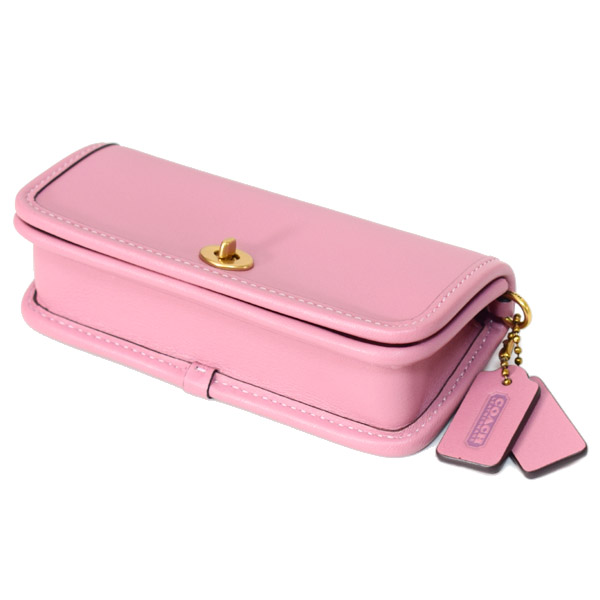 画像: 【COACH】コーチ バッグ グラブタンレザー ディンキー 14 ターンロック スライダー チェーン スモール 2way クラッチ クロスボディー 斜め掛け ショルダーバッグ トゥルーピンク（日本未発売）