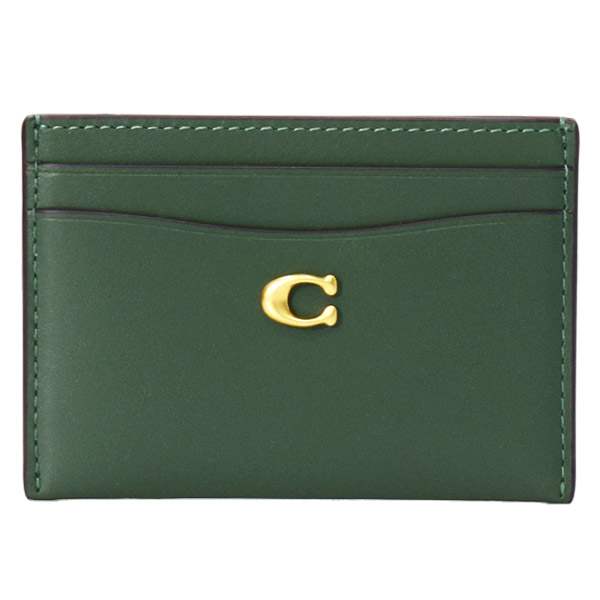 【新品未使用】COACHコーチ★カードケース★フラグメントケース★カーキ黒 COACH】コーチ カードケース レザー エッセンシャル C ロゴ カード