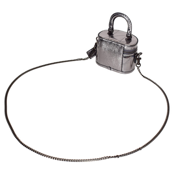 COACH】コーチ バッグ レザー メタリック キルティング トレイル 12