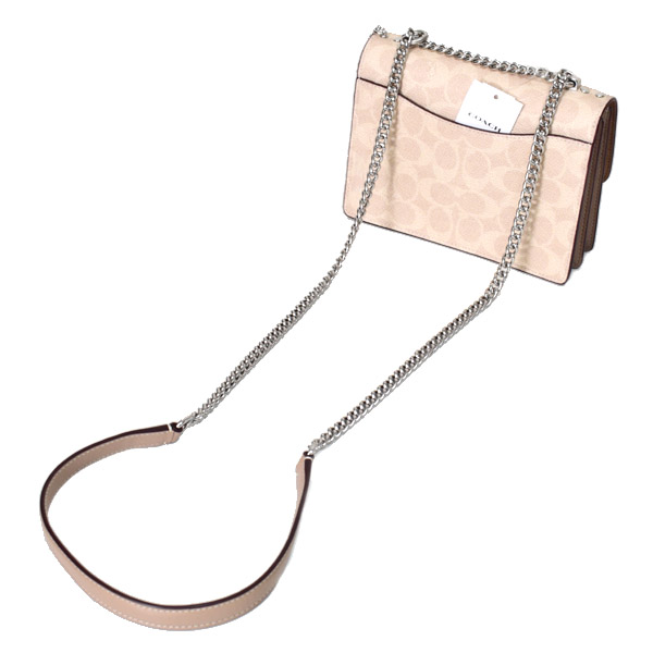 画像: 【COACH】コーチ バッグ チェーン コーティングキャンバス レザー シグネチャー ミニ クレア クロスボディ 2way 斜め掛け ショルダー バッグ サンド×トープ（日本未発売）