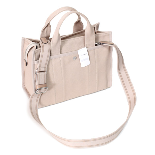 画像: 【COACH】コーチ バッグ キャンバス カーゴ トート 刺繡 ロゴ 2WAY クロスボディ ショルダー ハンドバッグ キャンバストート ダークナチュラル（日本未発売）