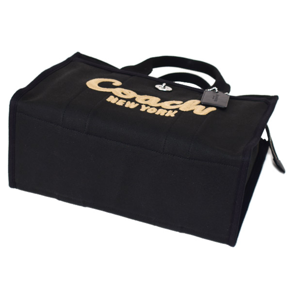 画像: 【COACH】コーチ バッグ キャンバス カーゴ トート 刺繡 ロゴ 2WAY クロスボディ ショルダー ハンドバッグ キャンバストート ブラック（日本未発売）