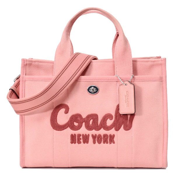 画像1: 【COACH】コーチ バッグ キャンバス カーゴ トート 刺繡 ロゴ 2WAY クロスボディ ショルダー ハンドバッグ キャンバストート ライトピーチ（日本未発売） (1)