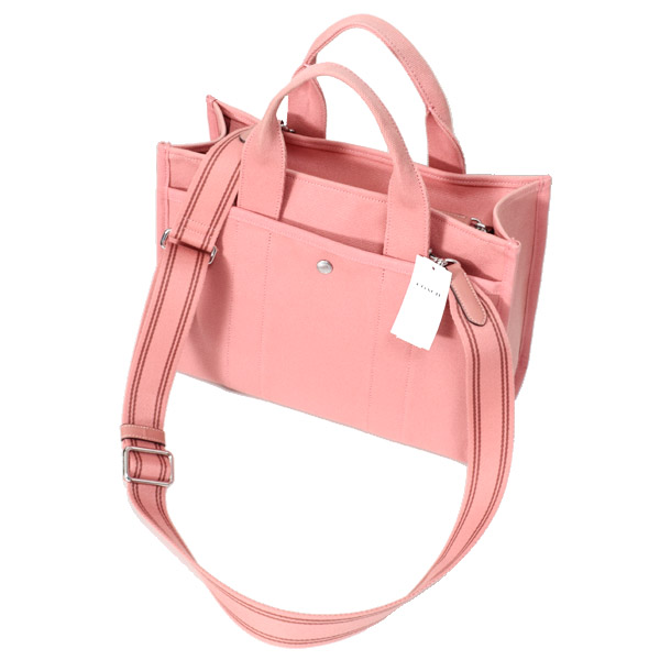 画像: 【COACH】コーチ バッグ キャンバス カーゴ トート 刺繡 ロゴ 2WAY クロスボディ ショルダー ハンドバッグ キャンバストート ライトピーチ（日本未発売）