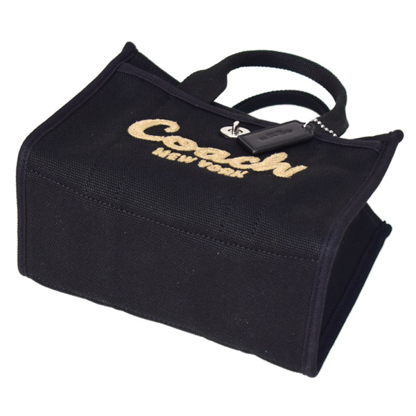 画像: 【COACH】コーチ バッグ キャンバス トート カーゴ 刺繡 20 ミニ ロゴ 2WAY クロスボディ ショルダー ハンドバッグ キャンバストート ブラック（日本未発売）