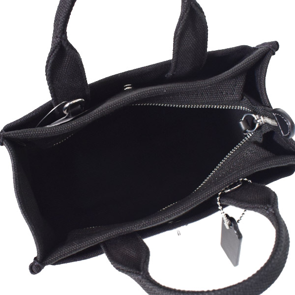 画像: 【COACH】コーチ バッグ キャンバス トート カーゴ 刺繡 20 ミニ ロゴ 2WAY クロスボディ ショルダー ハンドバッグ キャンバストート ブラック（日本未発売）