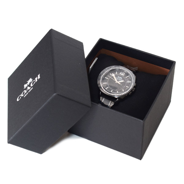 画像: 【COACH】コーチ 時計 ラインストーン シグネチャー ボーイフレンド ステンレススチール レディース ウォッチ 腕時計 ブラック〔日本未発売〕