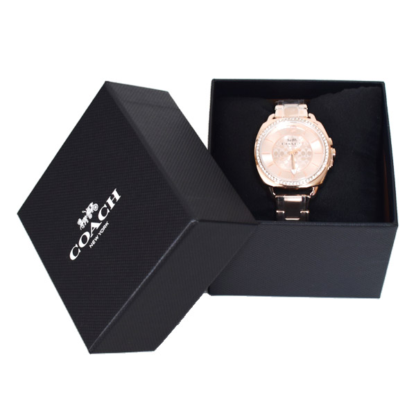 画像: 【COACH】コーチ 時計 ラインストーン シグネチャー ボーイフレンド ステンレススチール レディース ウォッチ 腕時計 ピンクゴールド〔日本未発売〕