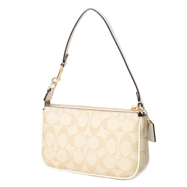 画像: 【COACH】コーチ バッグ コーティングキャンバス レザー シグネチャー ノリータ 19 リストレット マルチ ポーチ ハンドバッグ ライトカーキ×チャーク〔日本未発売〕
