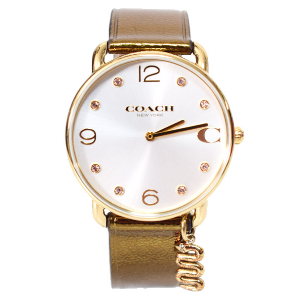 画像1: 【COACH】コーチ 時計 蛇 レザー ストーン スネーク チャーム エリオット レディース ウォッチ 腕時計 ブロンズメタリック〔日本未発売〕 (1)