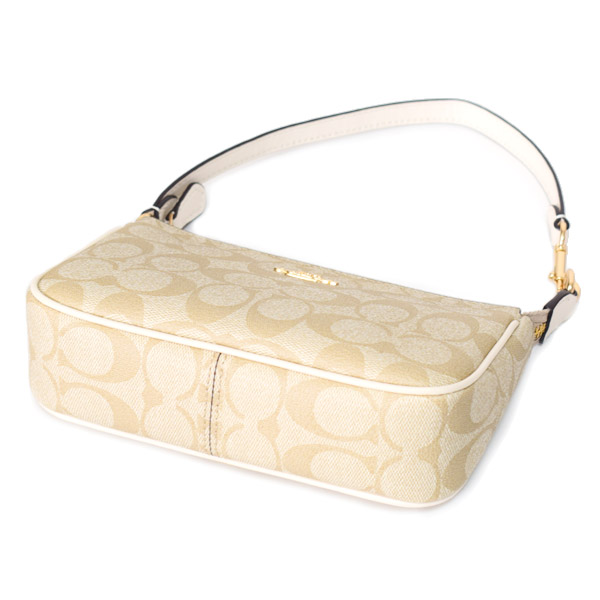 画像: 【COACH】コーチ バッグ コーティングキャンバス レザー シグネチャー ノリータ 19 リストレット マルチ ポーチ ハンドバッグ ライトカーキ×チャーク〔日本未発売〕