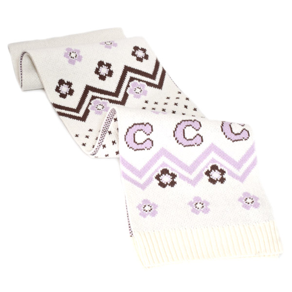 画像: 【COACH】コーチ マフラー ニット ロゴ フェア アイル プリント マフラー チャークマルチ（日本未発売）