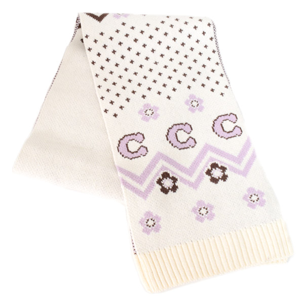 画像1: 【COACH】コーチ マフラー ニット ロゴ フェア アイル プリント マフラー チャークマルチ（日本未発売） (1)