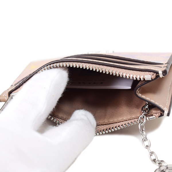 画像: 【COACH】コーチ コインケース コーティングキャンバス レザー シグネチャー グラデーション キーリング付き ミニ スキニー IDケース コインケース サンドマルチ（日本未発売）