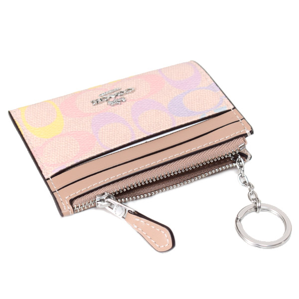 画像: 【COACH】コーチ コインケース コーティングキャンバス レザー シグネチャー グラデーション キーリング付き ミニ スキニー IDケース コインケース サンドマルチ（日本未発売）