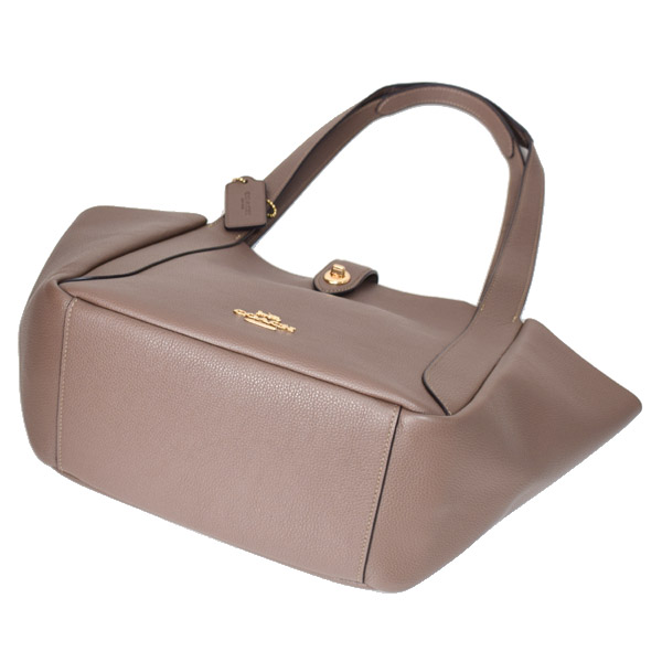 画像: 【COACH】コーチ バッグ レザー ターンロック ハドリー ロゴ トートバッグ ダークストーン〔日本未発売〕