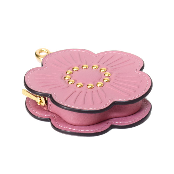 画像: 【COACH】コーチ キーホルダー レザー スタッズ ローズ お花 ポーチ コインケース ドッグリーシュ バッグチャーム ピオニー（日本未発売）