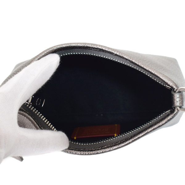 画像: 【COACH】コーチ バッグ レザー シグネチャー ローレル 星型 コインケース ポーチ付き 2way クロスボディ 斜め掛け ショルダーバッグ メタリックグラファイト×ウォルナット（日本未発売）