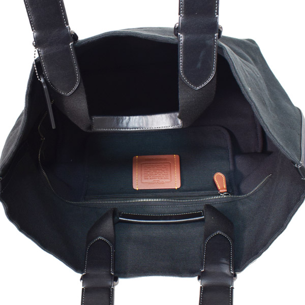 画像: 【COACH】コーチ メンズ バッグ キャンバス レザー スモール ツアー ダブル ハンドル 2way トートバッグ ハンドバッグ ブラックマルチ〔日本未発売〕