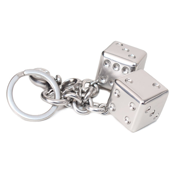 画像: 【COACH】コーチ キーホルダー メタル ダイス サイコロ キューブ バッグチャーム キーリング キーホルダー シルバー（日本未発売）