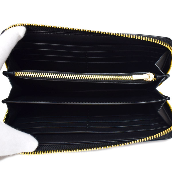 画像: 【COACH】コーチ 長財布 ぺブルレザー シグネチャー 型押し リストレット ロング ジップ アラウンド 長財布 ブラック（日本未発売）