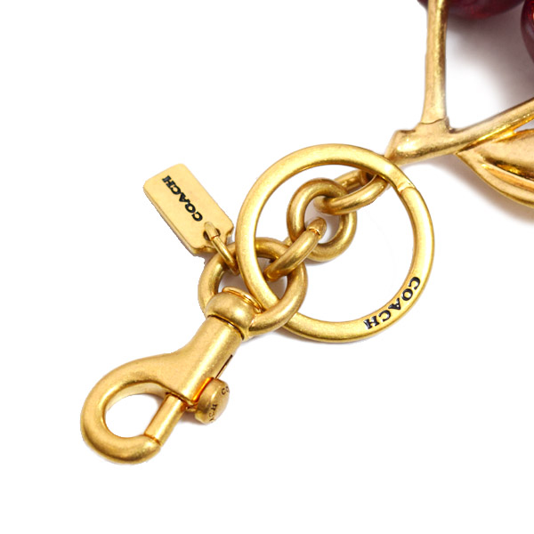 画像: 【COACH】コーチ キーホルダー レジン メタル チェリー さくらんぼ モチーフ グリッター ラメ キーリング バッグチャーム キーホルダー レッドアップル（日本未発売）