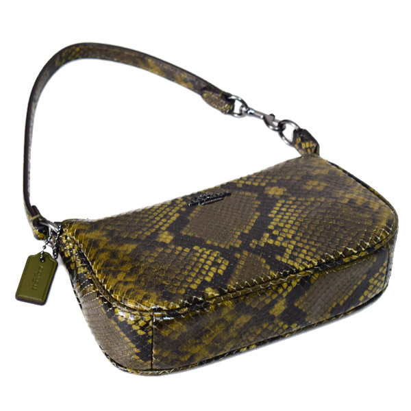 画像: 【COACH】コーチ バッグ パイソン レザー アニマル スネーク ノリータ 19 リストレット マルチ ポーチ ミニ ハンドバッグ オリーブマルチ〔日本未発売〕