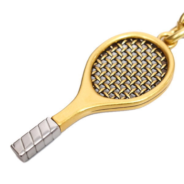 画像: 【COACH】コーチ キーホルダー テニス ラケット ボール メタル スモール ロゴ チャーム バッグチャーム キーリング キーホルダー ブラスマルチ（日本未発売）