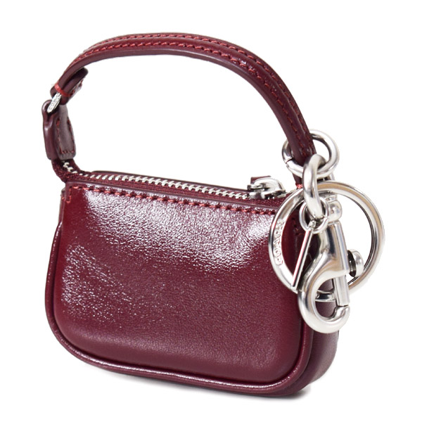 画像: 【COACH】コーチ バッグ キーホルダー 2点セット レザー ノリータ 19 ハンドバッグ ミニ バッグチャーム付き 専用BOX付き ダークワイン〔日本未発売〕