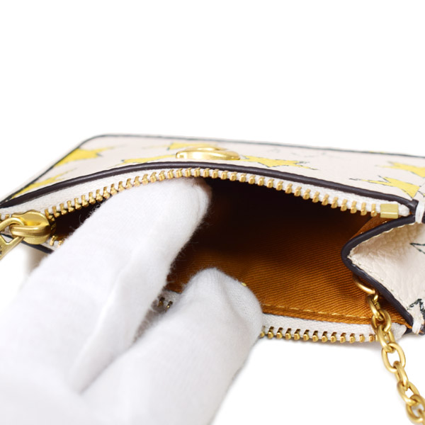 画像: 【COACH】コーチ カードケース 星 レザー エッセンシャル スター プリント ロゴ キーリング付き ミニ スキニー IDケース コインケース チャークマルチ（日本未発売）