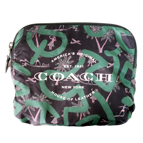 画像: 【COACH】コーチ バッグ エコバッグ バックパック 折り畳み キースヘリング コラボ フラダンス プリント リュックサック ブラックマルチ〔日本未発売〕