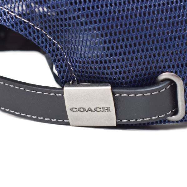 画像: 【COACH】コーチ キャップ 帽子 シグネチャー コットン メッシュ ロゴ エンブロイダード トラッカー ハット ネイビー XS/S〔日本未発売〕