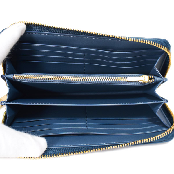 画像: 【COACH】コーチ 長財布 デニム レザー シグネチャー ロゴ リストレット ロング ジップ アラウンド 長財布 インディゴ（日本未発売）
