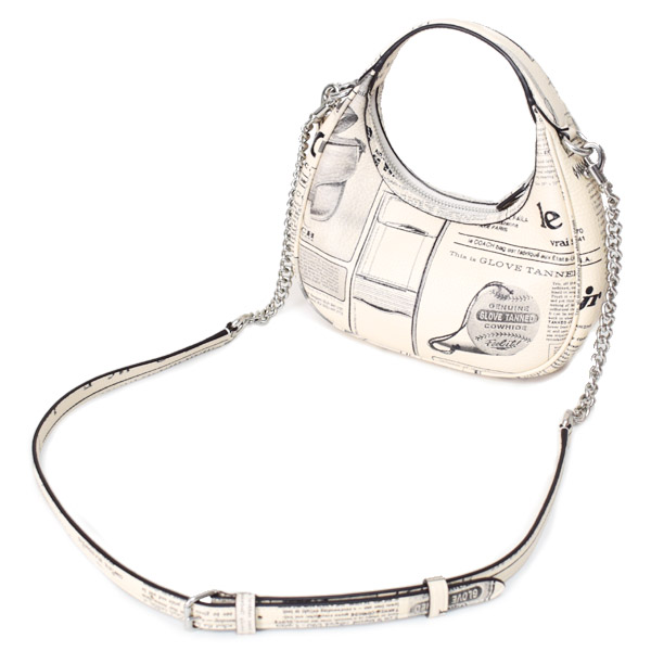 画像: 【COACH】コーチ バッグ レザー ニュースペーパー プリント カルメン ミニ ロゴ 2way チェーン クロスボディ 斜め掛け ショルダーバッグ ハンドバッグ チャークマルチ（日本未発売）