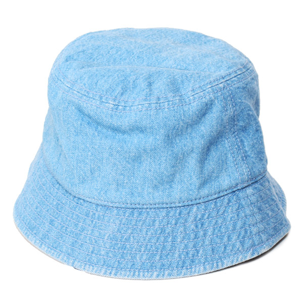 画像: 【COACH】コーチ バケハ 帽子 デニム コットン スクリプト エンブロイダード ロゴ バケットハット バケハ サファリハット インディゴ M/L〔日本未発売〕