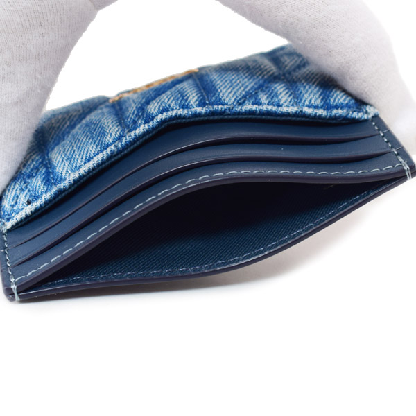 画像: 【COACH】コーチ カードケース デニム レザー キルティング ロゴ スリム ID パスケース カードケース  定期入れ 名刺入れ インディゴ（日本未発売）