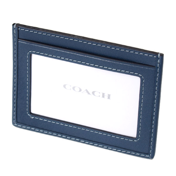 画像: 【COACH】コーチ カードケース デニム レザー シグネチャー スリム カードケース ID パスケース 名刺入れ 定期入れ デニム（日本未発売）
