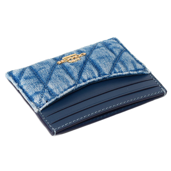 画像: 【COACH】コーチ カードケース デニム レザー キルティング ロゴ スリム ID パスケース カードケース  定期入れ 名刺入れ インディゴ（日本未発売）