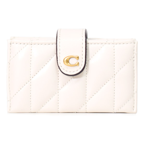 画像1: 【COACH】コーチ カードケース レザー キルティング エッセンシャル ロゴ アコーディオン カードホルダー カードケース 定期入れ 名刺入れ チャーク（日本未発売） (1)