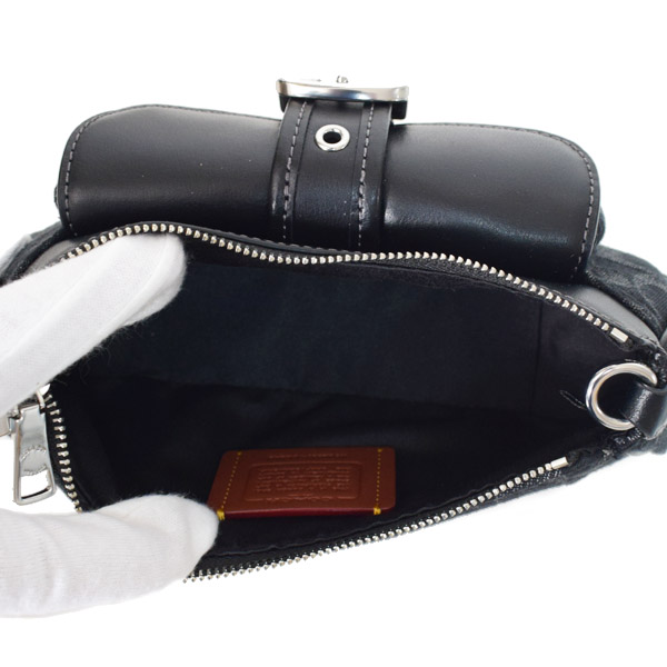 画像: 【COACH】コーチ バッグ デニム レザー シグネチャー ミニ アシュトン 2way クロスボディ 斜め掛け ショルダー ハンドバッグ ブラック（日本未発売）