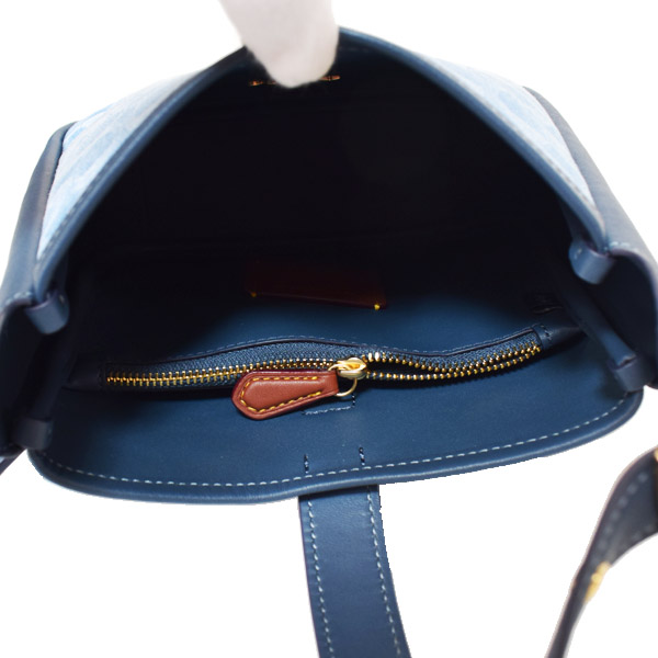 画像: 【COACH】コーチ バッグ デニム レザー シグネチャー ハドリー ターンロック ロゴ 斜めがけ クロスボディー ショルダーバッグ インディゴ（日本未発売）
