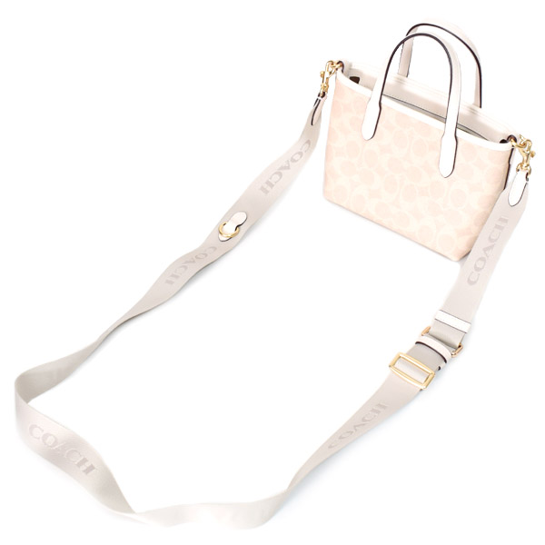 画像: 【COACH】コーチ バッグ コーティングキャンバス レザー シグネチャー ミニ シティ トート 2WAY クロスボディ ショルダー ハンドバッグ サンド×チャーク（日本未発売）