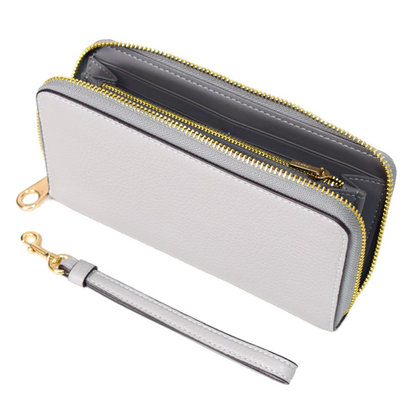 画像: 【COACH】コーチ 長財布 ぺブルドレザー ロゴ リストレット ロング ジップ アラウンド 長財布 ダヴグレー C4451（日本未発売）