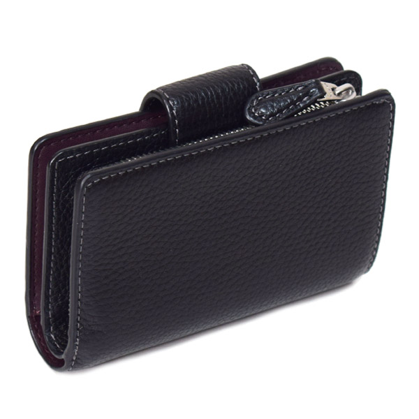 画像: 【COACH】コーチ 財布 ぺブルレザー ロゴ ミディアム コーナー ジップ ウォレット 二つ折り財布 シルバー×ブラック（日本未発売）