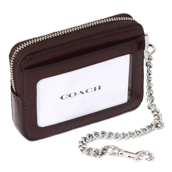 画像: 【COACH】コーチ コインケース キルティング レザー チェーン ジップ カードケース カードポーチ 定期入れ 名刺入れ 小銭入れ メイプル（日本未発売）